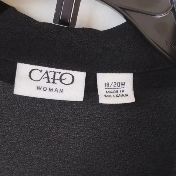 Cato Black Sheer Women's Top Ladies Cover Blouse - Picture 2 of 5